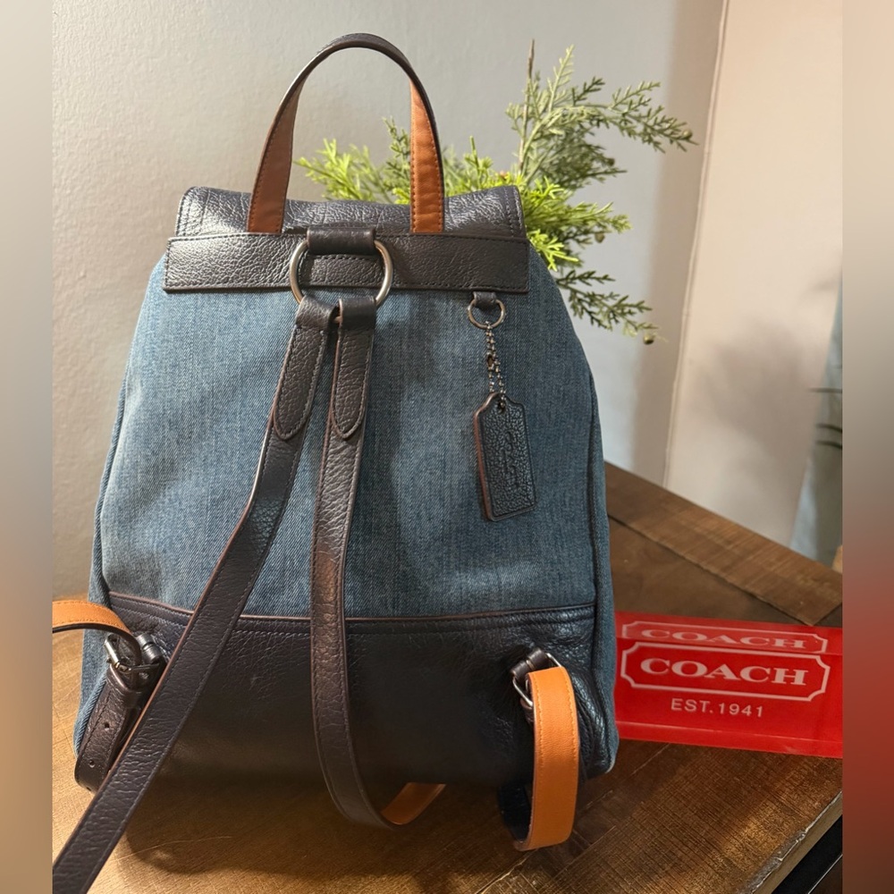 Coach Rucksack Backpack in Colorblock Denim - Picture 2 of 15